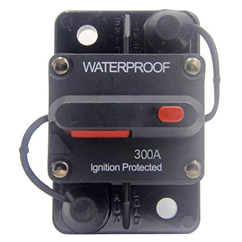 ANJOSHI 300 Amp Circuit Breaker 30A-300A with Manual Reset Waterproof Inline Fuse Inverter for Marine Trolling Motors Boat ATV Manual Power 12V-48VDC - Image 1